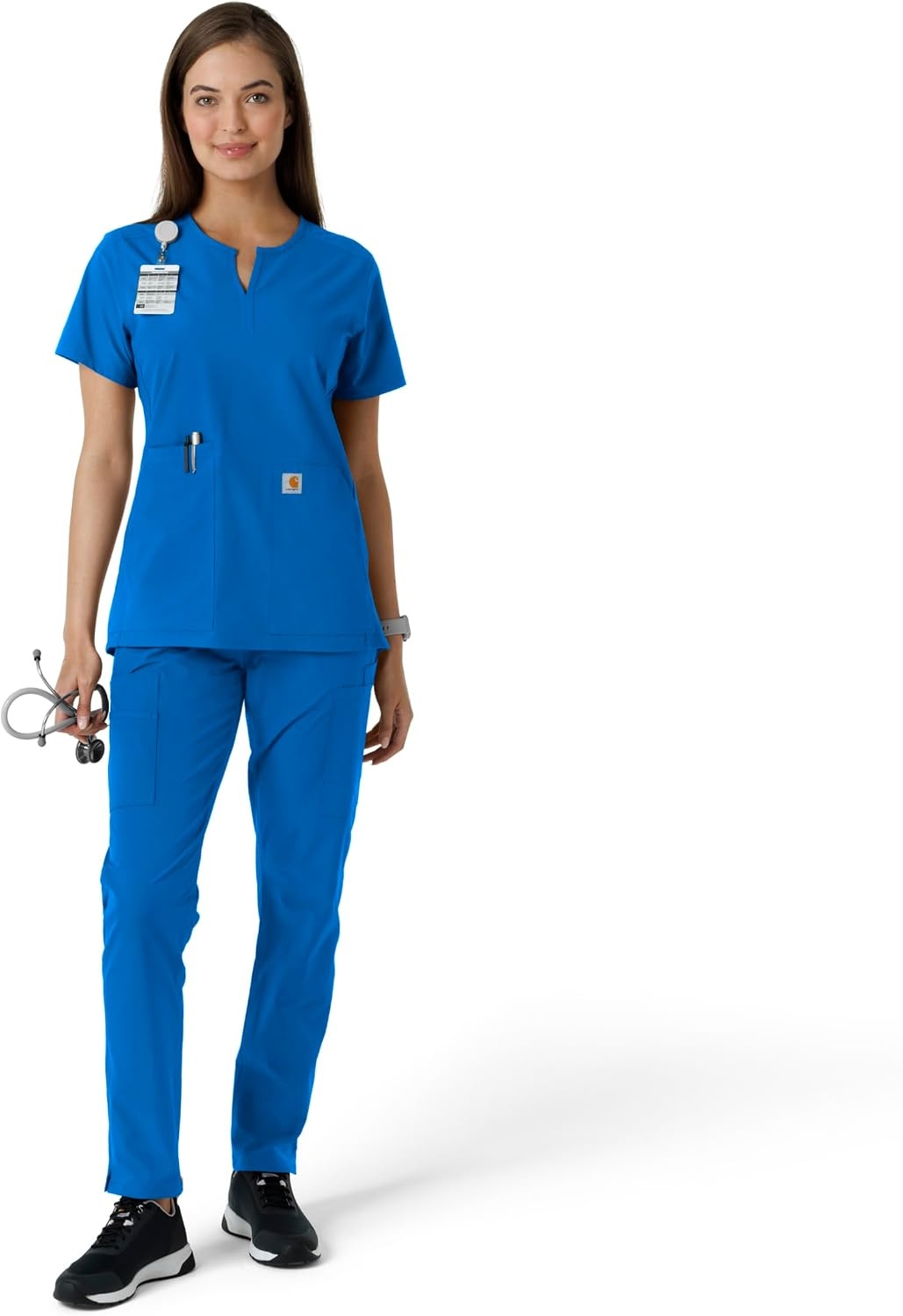 image:imageCarhartt Scrubs C12413 Womens Force Essentials Modern Fit Notch NeckRoyal