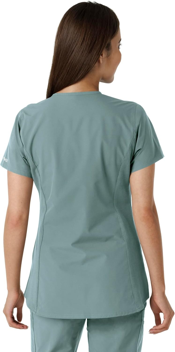 image:imageCarhartt Scrubs C12413 Womens Force Essentials Modern Fit Notch NeckSummer Blue