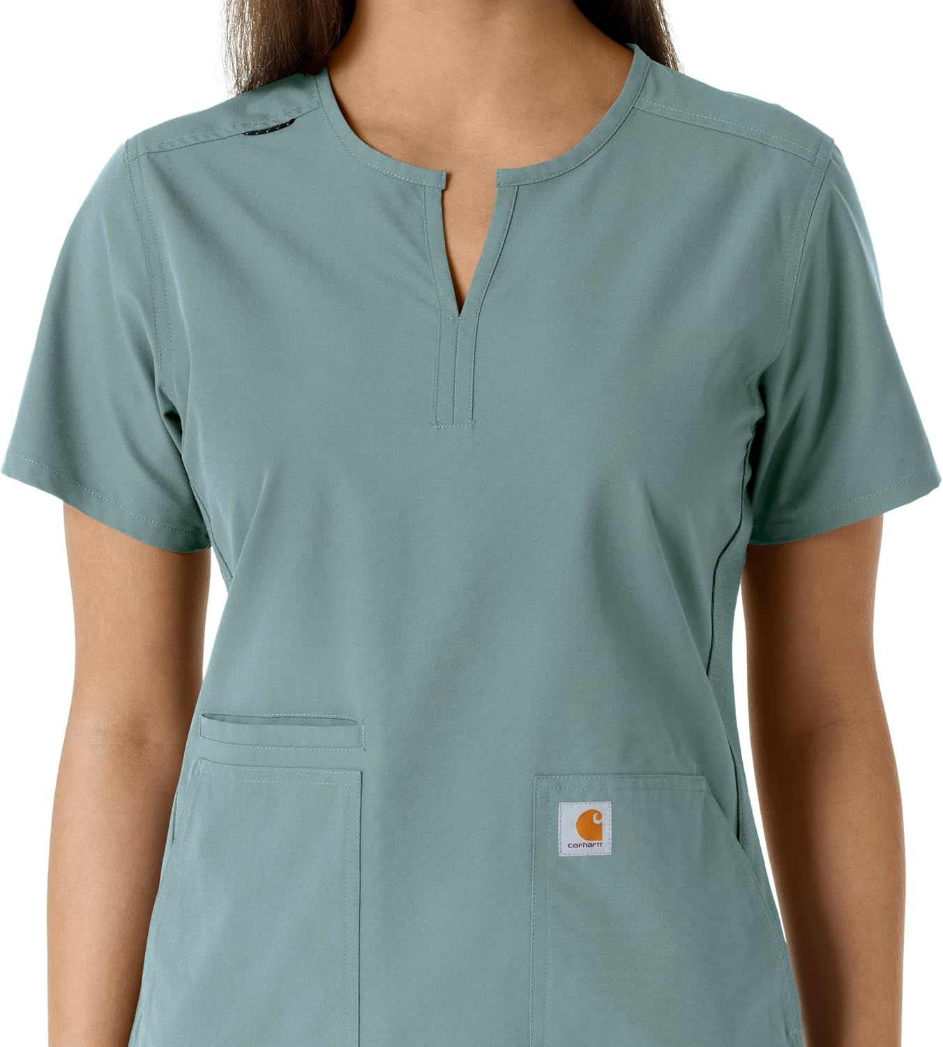 image:imageCarhartt Scrubs C12413 Womens Force Essentials Modern Fit Notch NeckSummer Blue
