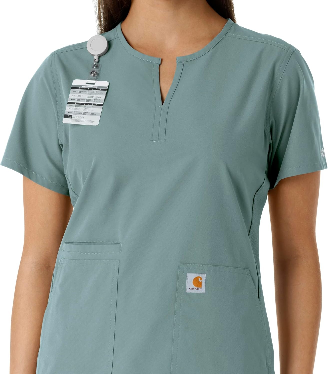 image:imageCarhartt Scrubs C12413 Womens Force Essentials Modern Fit Notch NeckSummer Blue