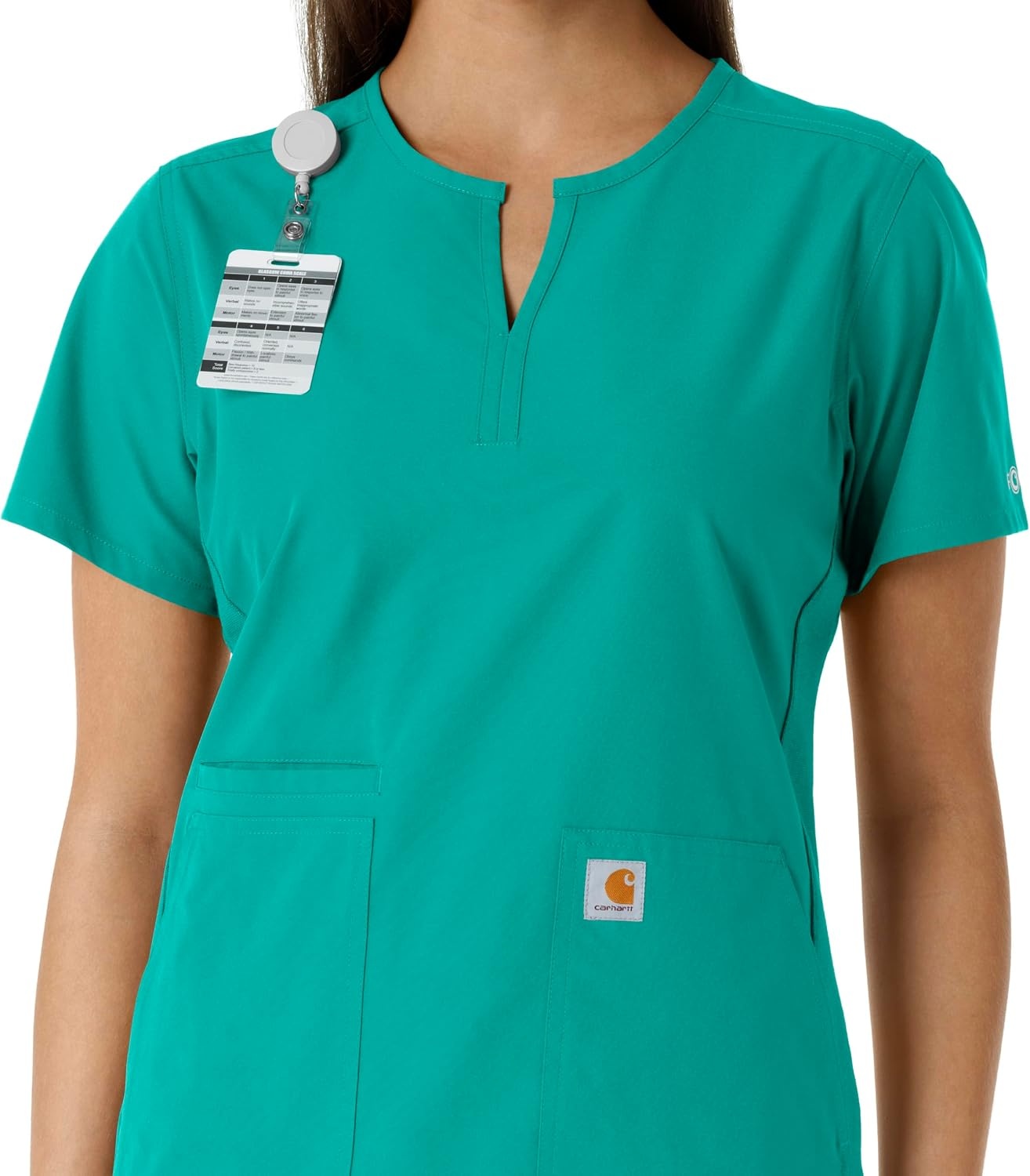 image:imageCarhartt Scrubs C12413 Womens Force Essentials Modern Fit Notch NeckTeal