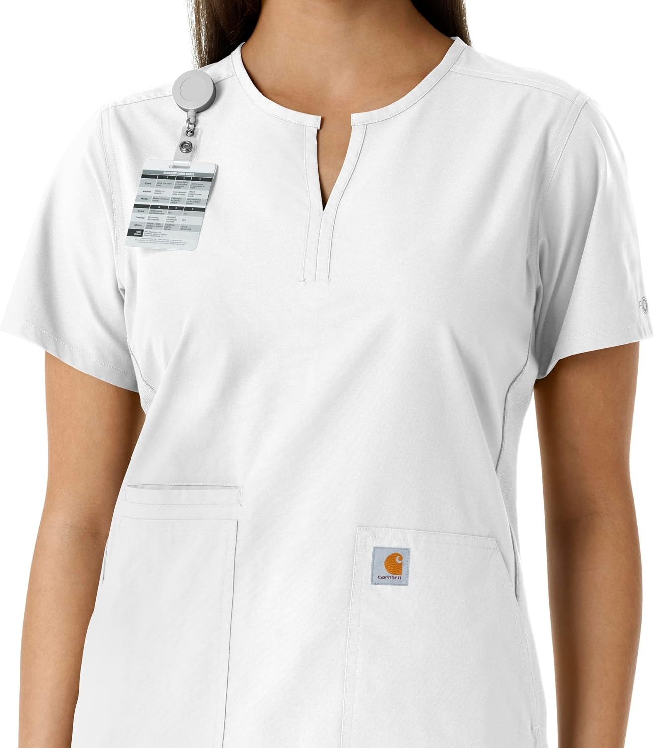 image:imageCarhartt Scrubs C12413 Womens Force Essentials Modern Fit Notch NeckWhite
