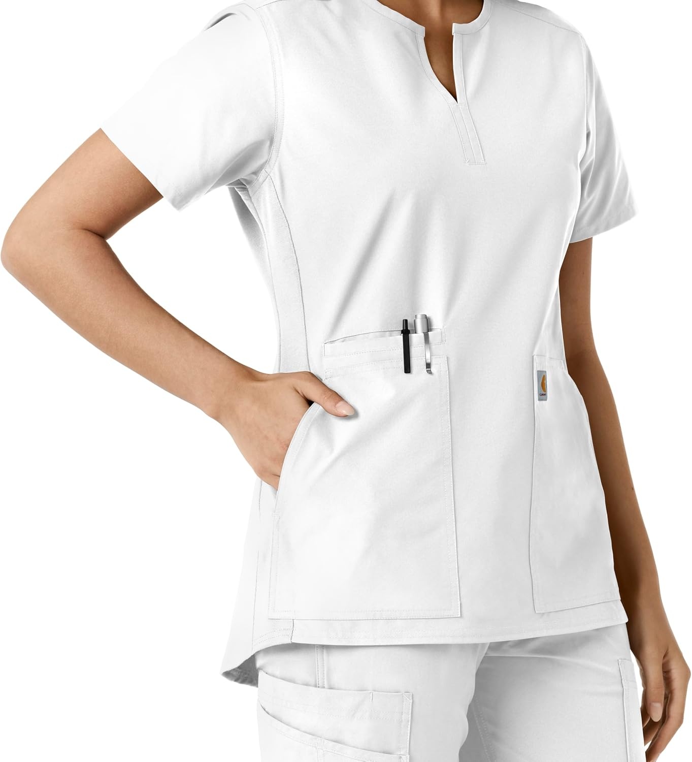 image:imageCarhartt Scrubs C12413 Womens Force Essentials Modern Fit Notch NeckWhite