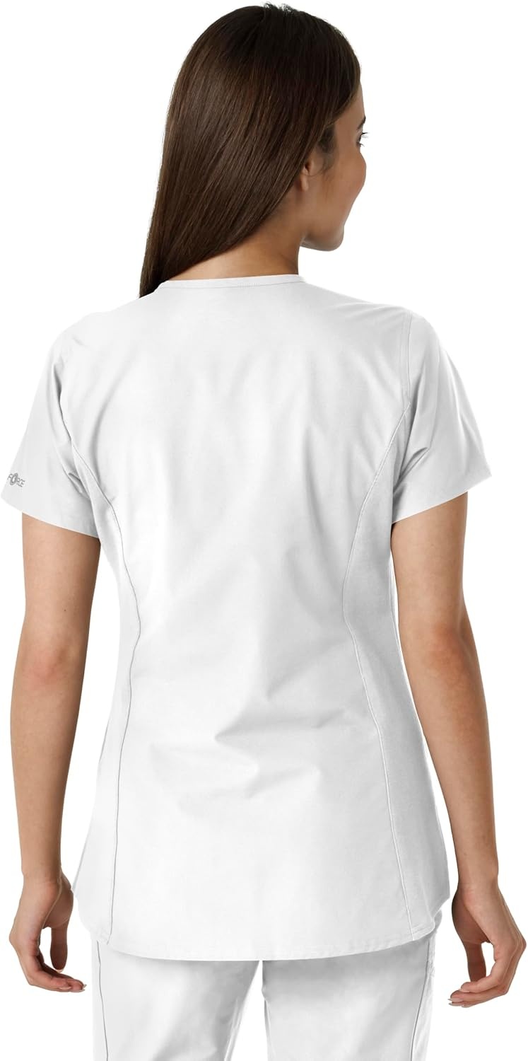 image:imageCarhartt Scrubs C12413 Womens Force Essentials Modern Fit Notch NeckWhite