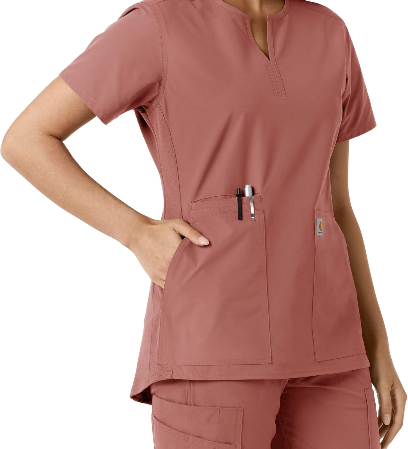 image:imageCarhartt Scrubs C12413 Womens Force Essentials Modern Fit Notch NeckWildrose