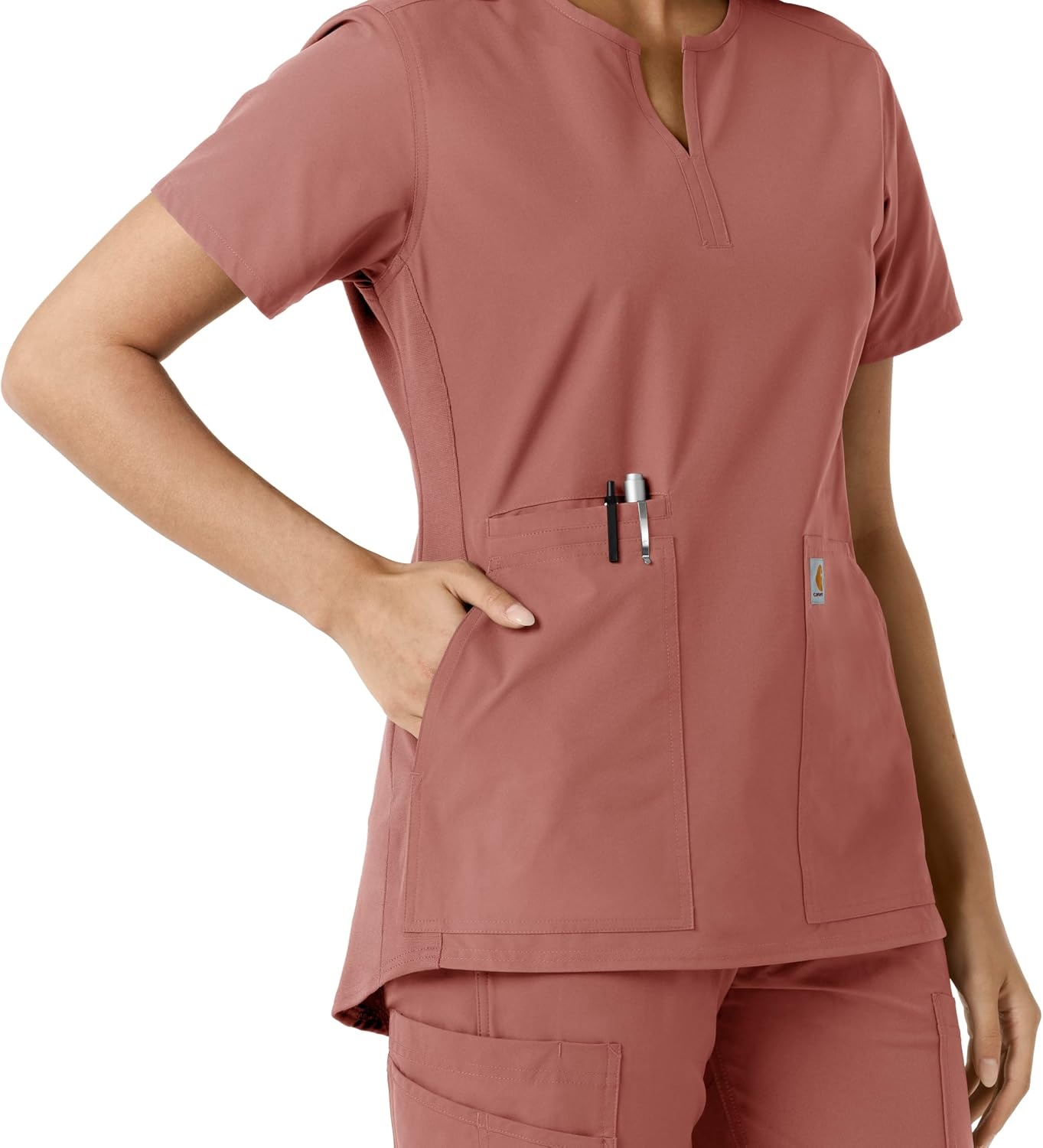 image:imageCarhartt Scrubs C12413 Womens Force Essentials Modern Fit Notch NeckWildrose