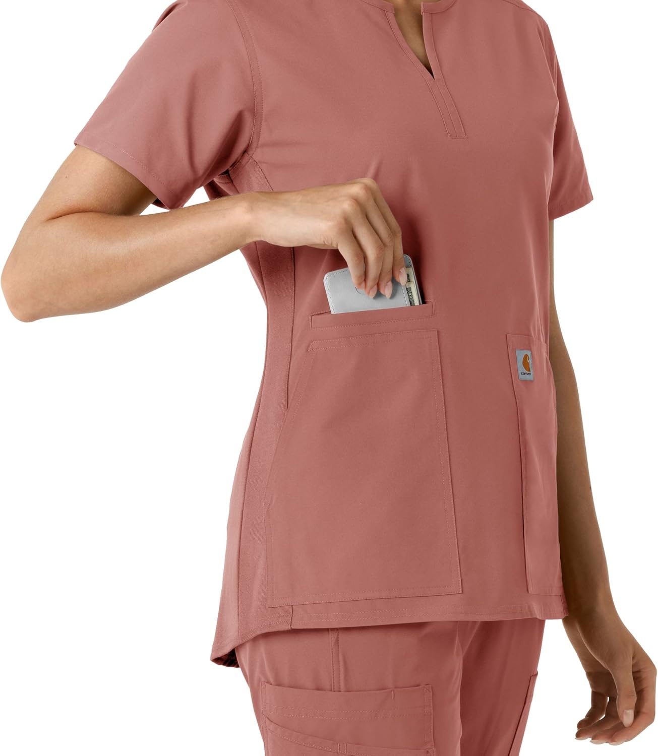 image:imageCarhartt Scrubs C12413 Womens Force Essentials Modern Fit Notch NeckWildrose
