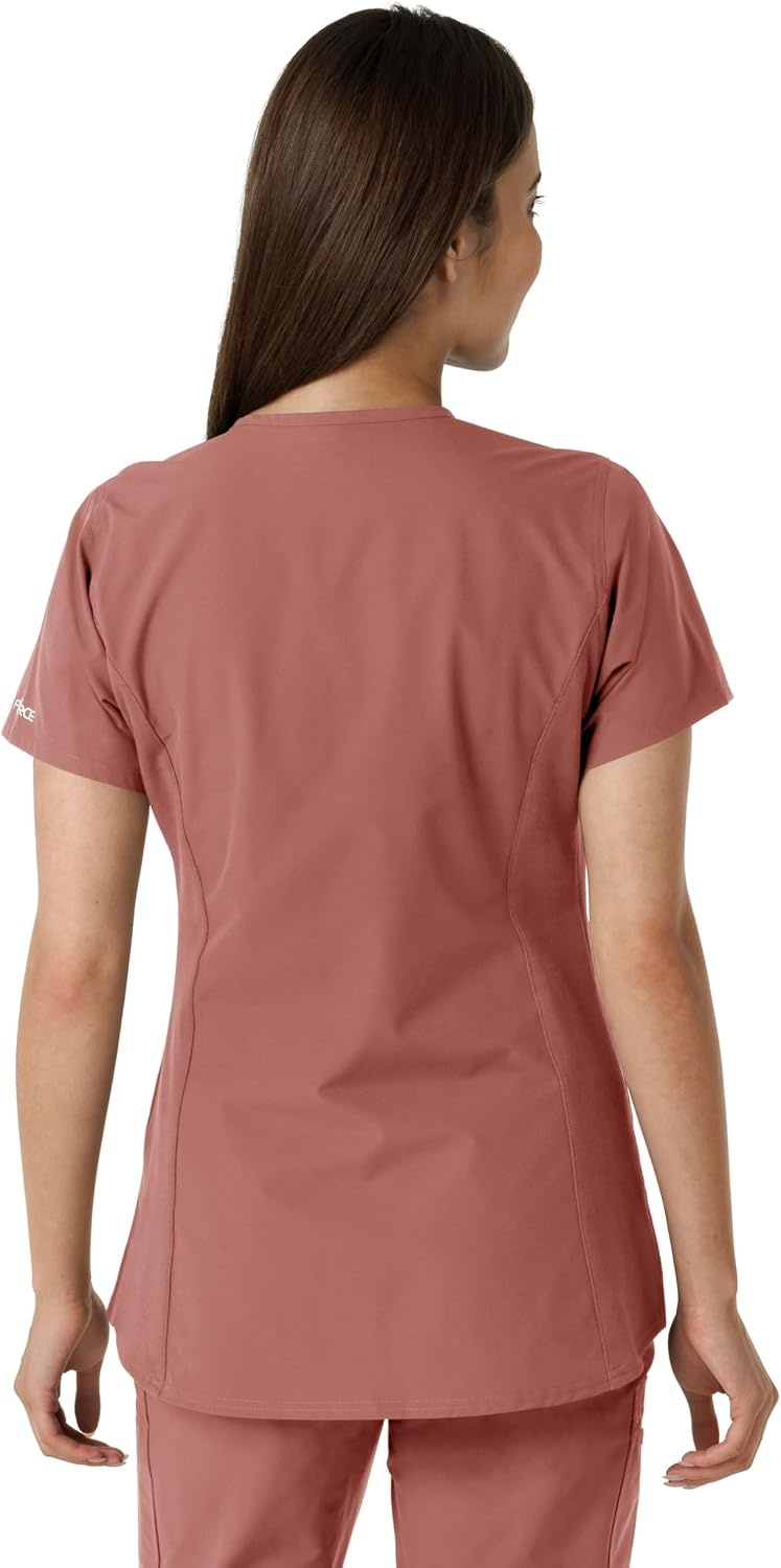 image:imageCarhartt Scrubs C12413 Womens Force Essentials Modern Fit Notch NeckWildrose