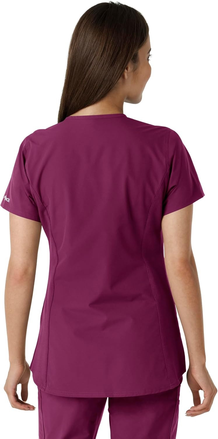 image:imageCarhartt Scrubs C12413 Womens Force Essentials Modern Fit Notch NeckWine