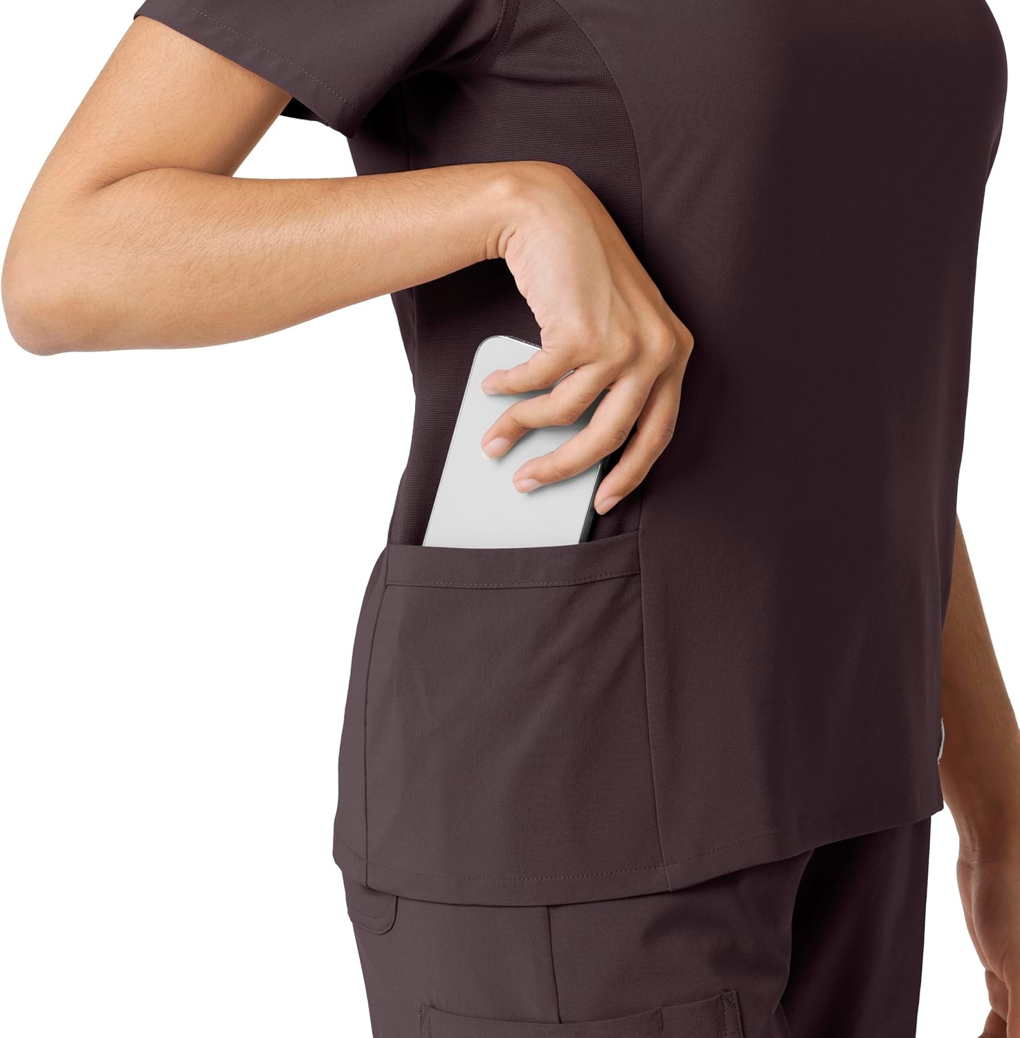 image:imageCarhartt Scrubs C13310 Womens CrossFlex Modern Fit Oversized VNeck TopDark Sepia