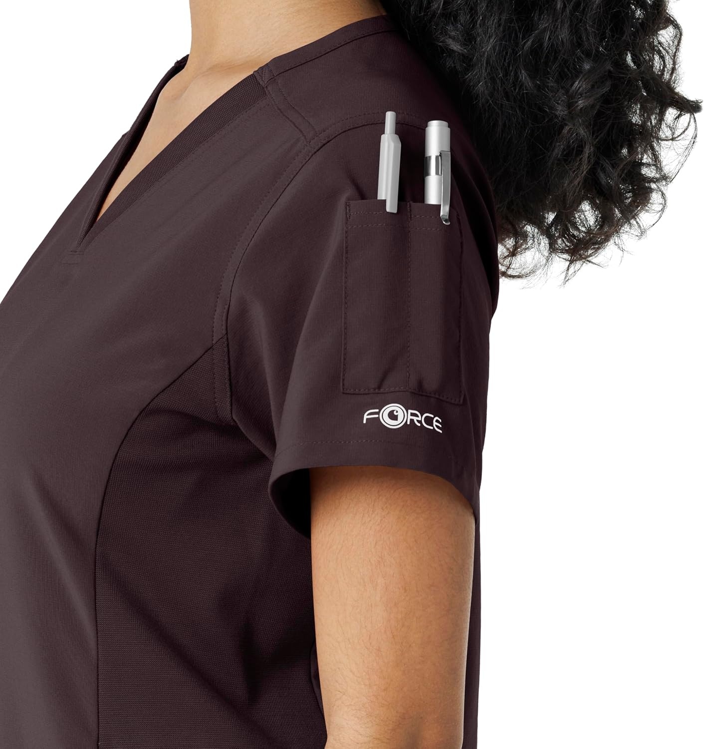 image:imageCarhartt Scrubs C13310 Womens CrossFlex Modern Fit Oversized VNeck TopDark Sepia