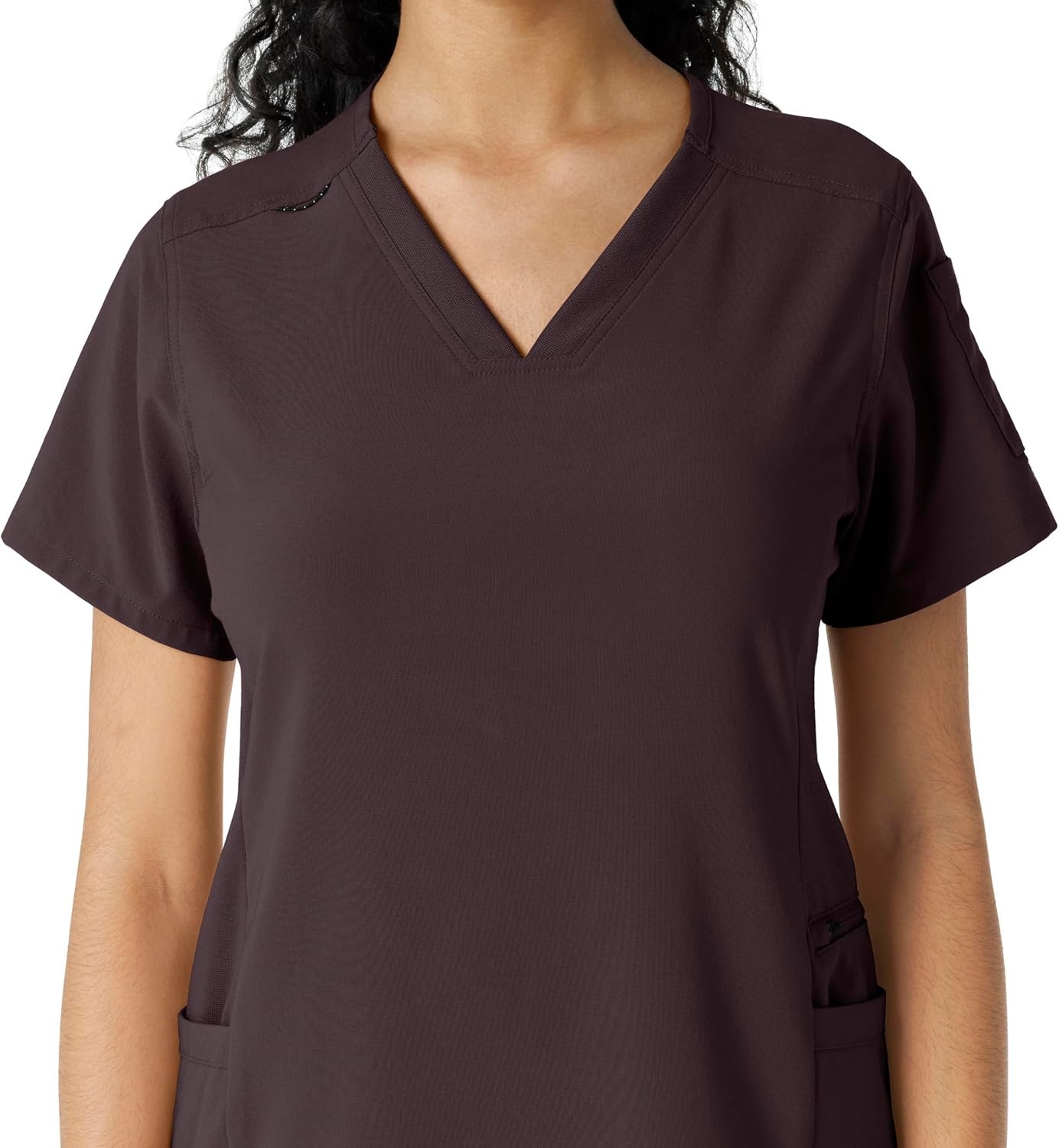 image:imageCarhartt Scrubs C13310 Womens CrossFlex Modern Fit Oversized VNeck TopDark Sepia