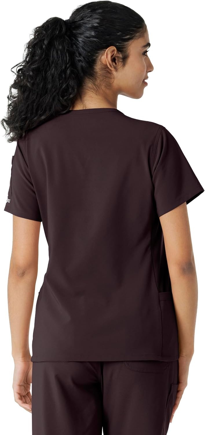 image:imageCarhartt Scrubs C13310 Womens CrossFlex Modern Fit Oversized VNeck TopDark Sepia