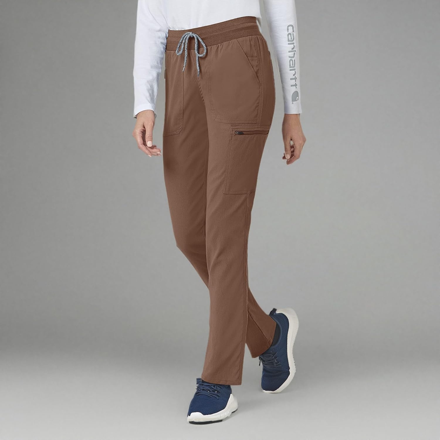 image:imageCarhartt Scrubs C52237 Womens Rugged Flex Modern Fit Slim Leg PantNutmeg