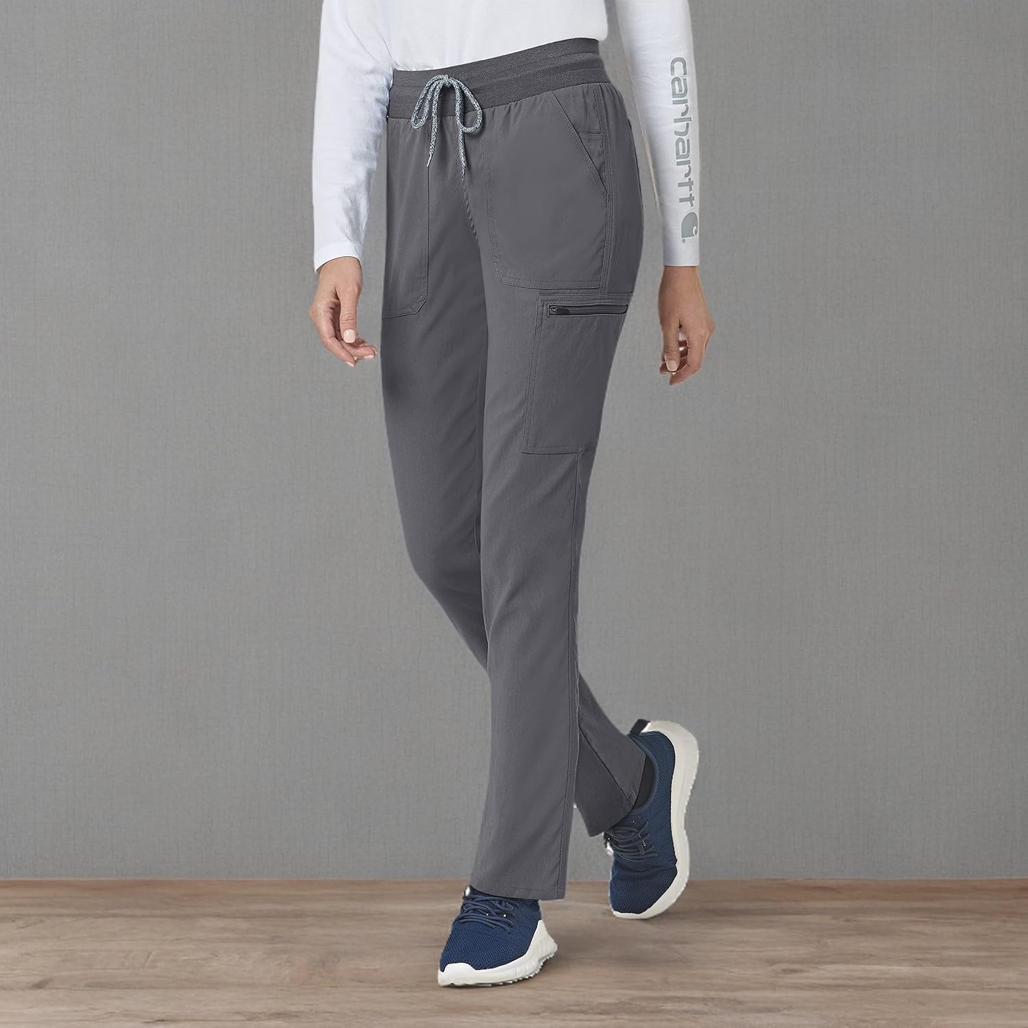 image:imageCarhartt Scrubs C52237 Womens Rugged Flex Modern Fit Slim Leg PantPewter