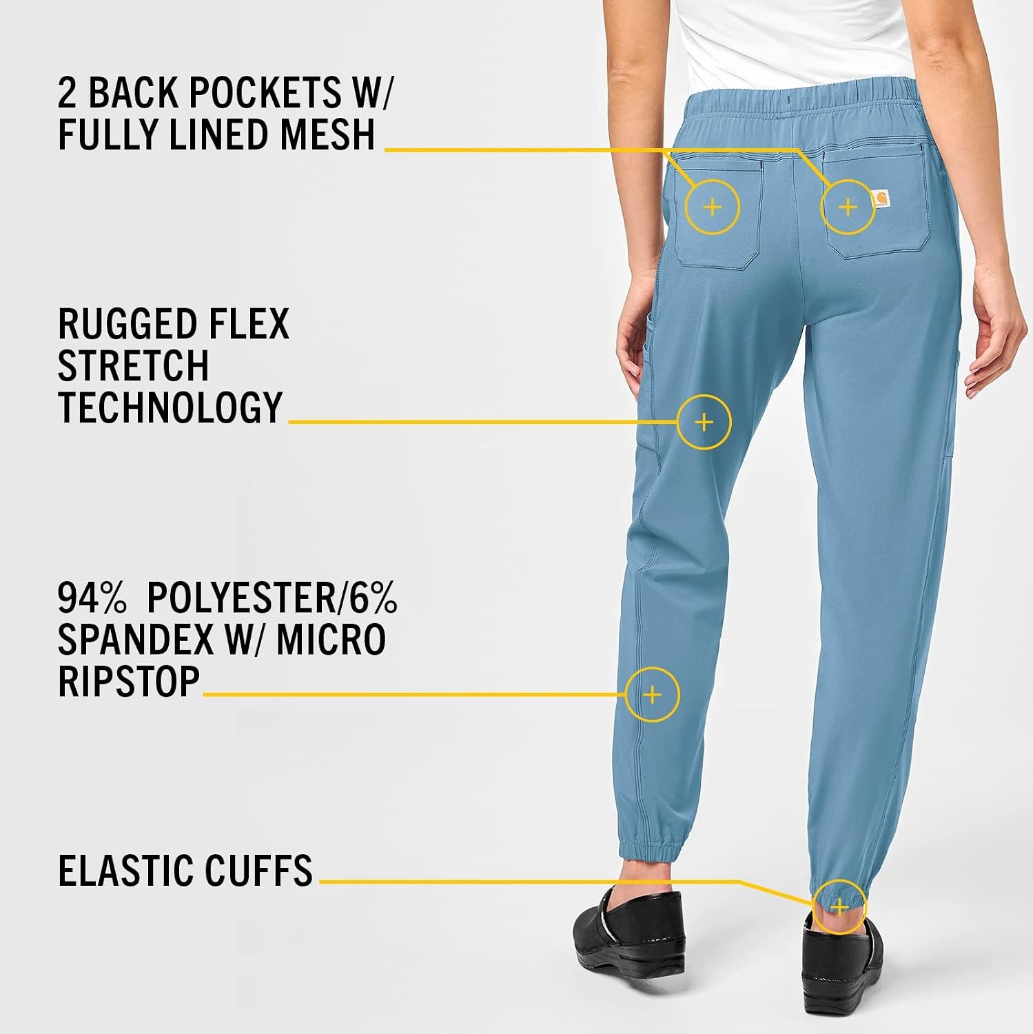 image:imageCarhartt Scrubs C52610 Womens Force Modern Fit Jogger PantAzure Blue