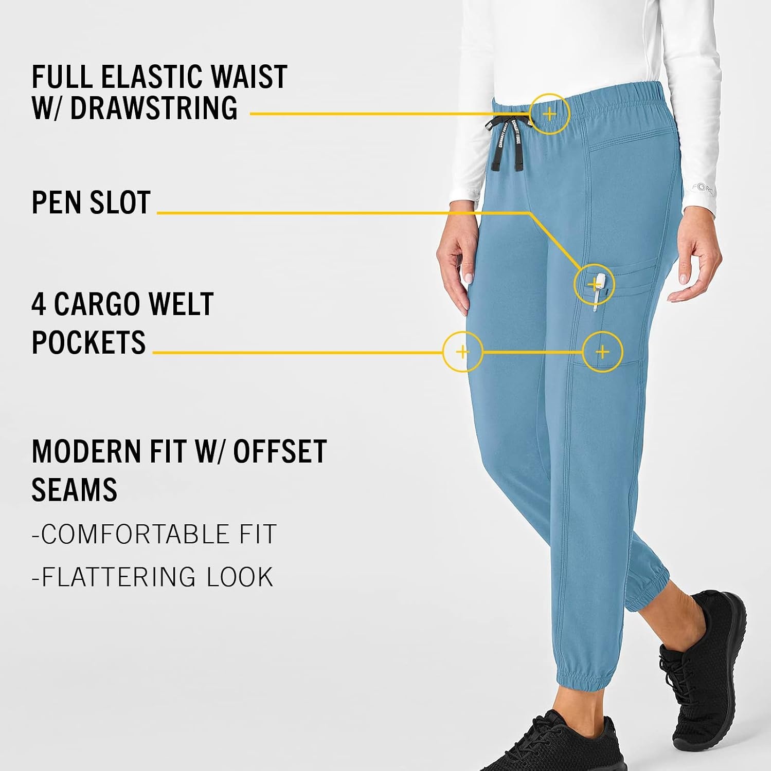 image:imageCarhartt Scrubs C52610 Womens Force Modern Fit Jogger PantAzure Blue