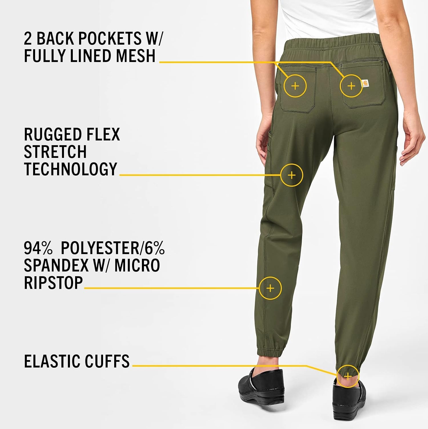 image:imageCarhartt Scrubs C52610 Womens Force Modern Fit Jogger PantBasil