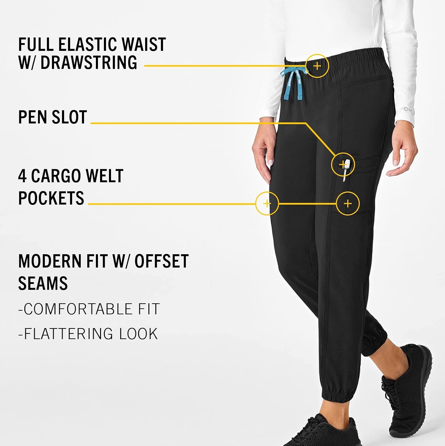 image:imageCarhartt Scrubs C52610 Womens Force Modern Fit Jogger PantBlack