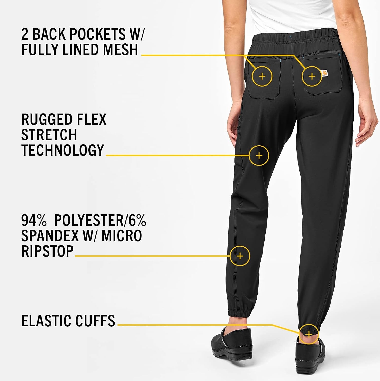 image:imageCarhartt Scrubs C52610 Womens Force Modern Fit Jogger PantBlack