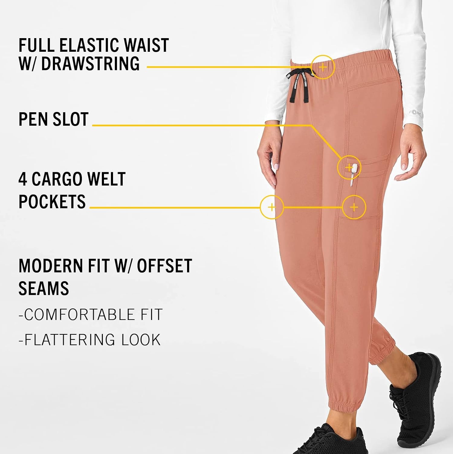 image:imageCarhartt Scrubs C52610 Womens Force Modern Fit Jogger PantMauve