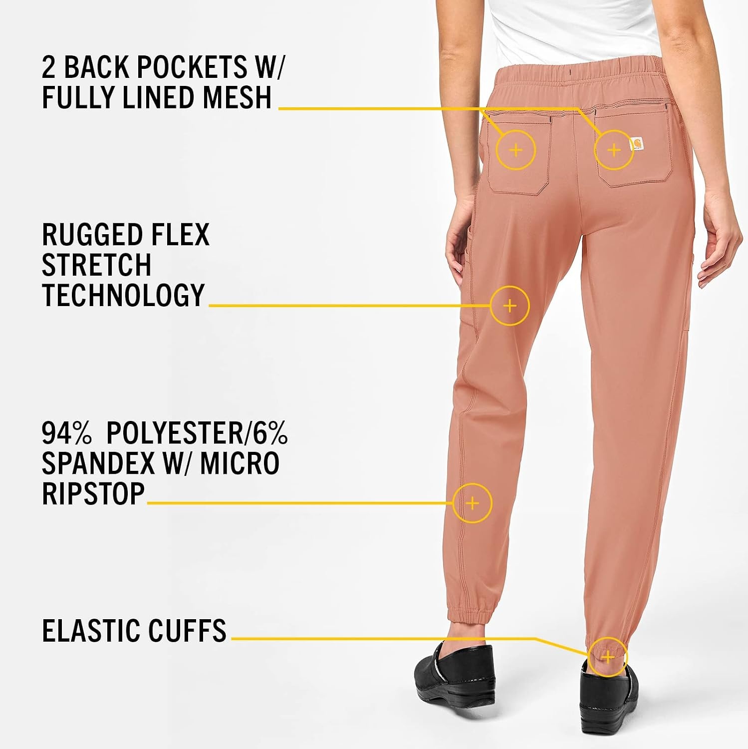 image:imageCarhartt Scrubs C52610 Womens Force Modern Fit Jogger PantMauve
