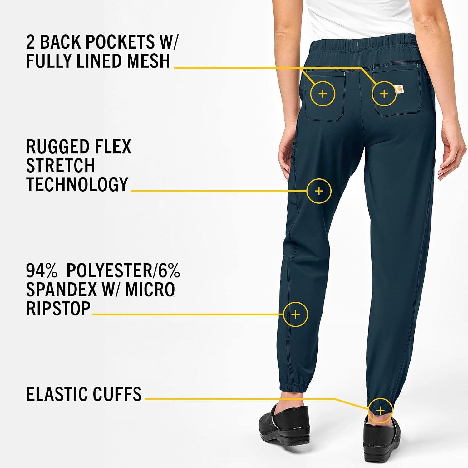 image:imageCarhartt Scrubs C52610 Womens Force Modern Fit Jogger PantNavy