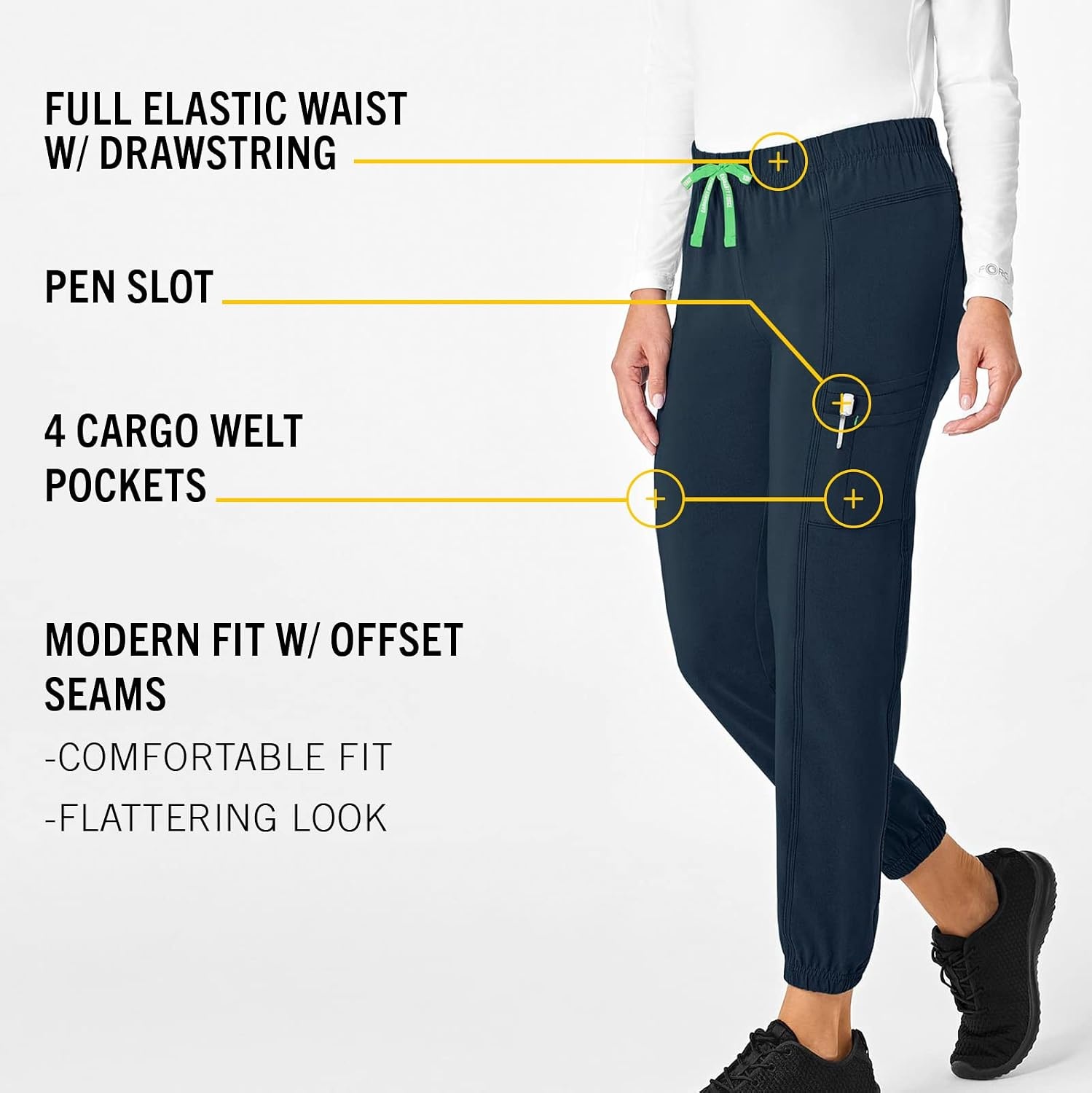 image:imageCarhartt Scrubs C52610 Womens Force Modern Fit Jogger PantNavy