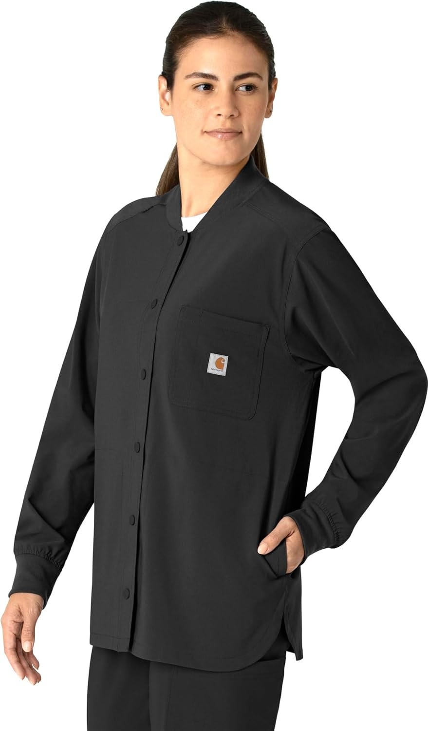 image:imageCarhartt Scrubs C81023 Womens Rugged Flex Modern Fit Bonded Fleece JaBlack