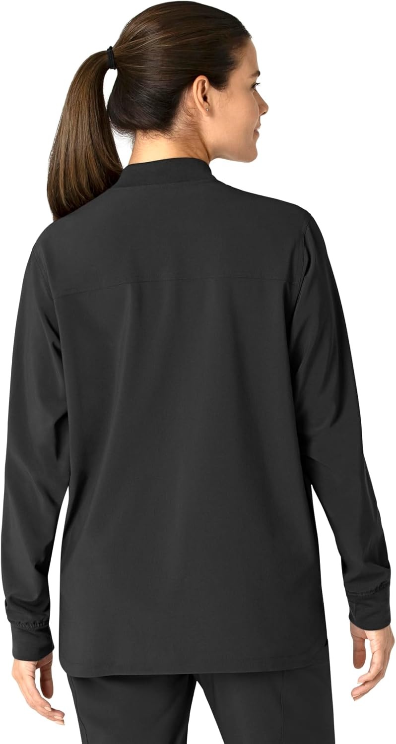 image:imageCarhartt Scrubs C81023 Womens Rugged Flex Modern Fit Bonded Fleece JaBlack