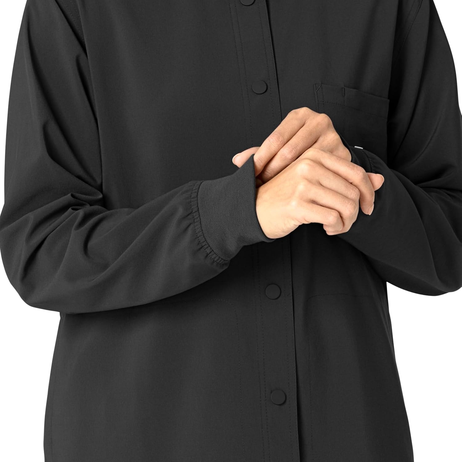 image:imageCarhartt Scrubs C81023 Womens Rugged Flex Modern Fit Bonded Fleece JaBlack