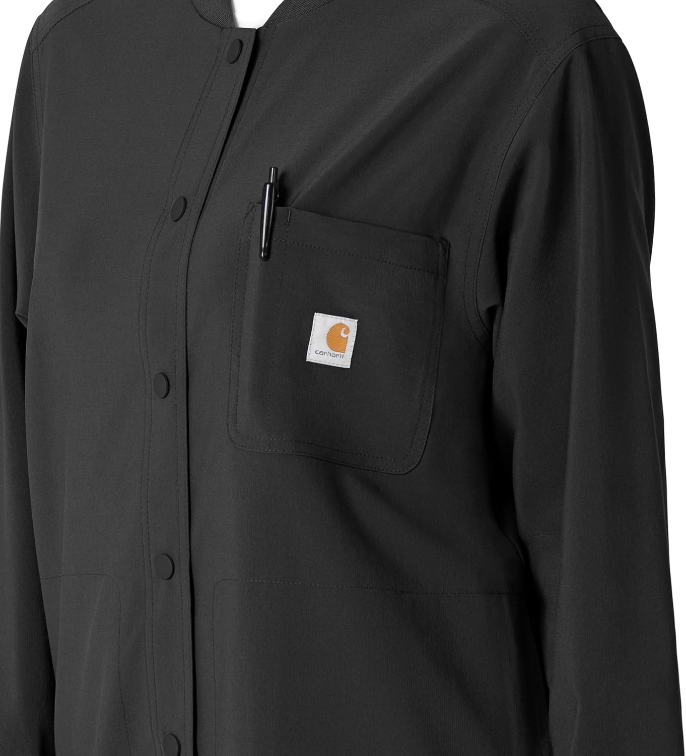 image:imageCarhartt Scrubs C81023 Womens Rugged Flex Modern Fit Bonded Fleece JaBlack