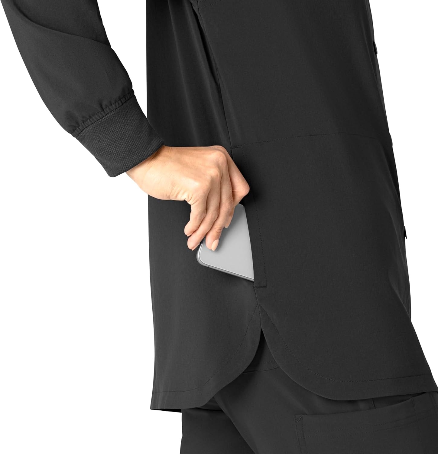 image:imageCarhartt Scrubs C81023 Womens Rugged Flex Modern Fit Bonded Fleece JaBlack