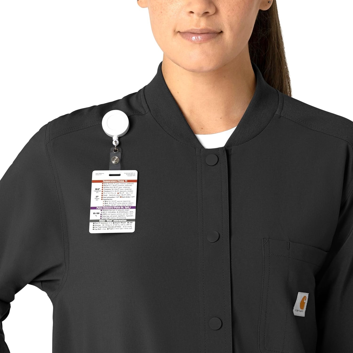image:imageCarhartt Scrubs C81023 Womens Rugged Flex Modern Fit Bonded Fleece JaBlack