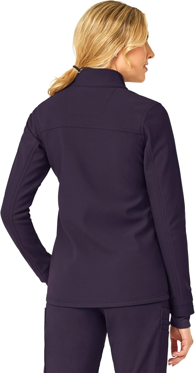 image:imageCarhartt Scrubs C81023 Womens Rugged Flex Modern Fit Bonded Fleece JaBlack Plum