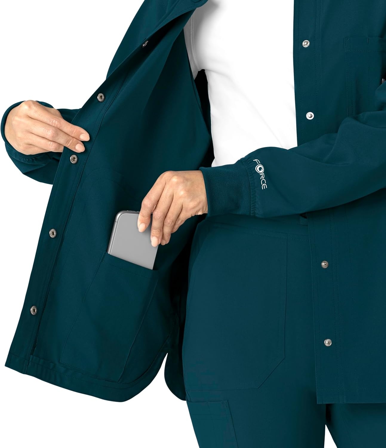 image:imageCarhartt Scrubs C81023 Womens Rugged Flex Modern Fit Bonded Fleece JaCaribbean