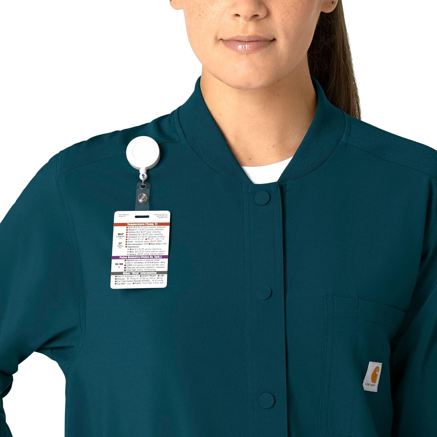 image:imageCarhartt Scrubs C81023 Womens Rugged Flex Modern Fit Bonded Fleece JaCaribbean