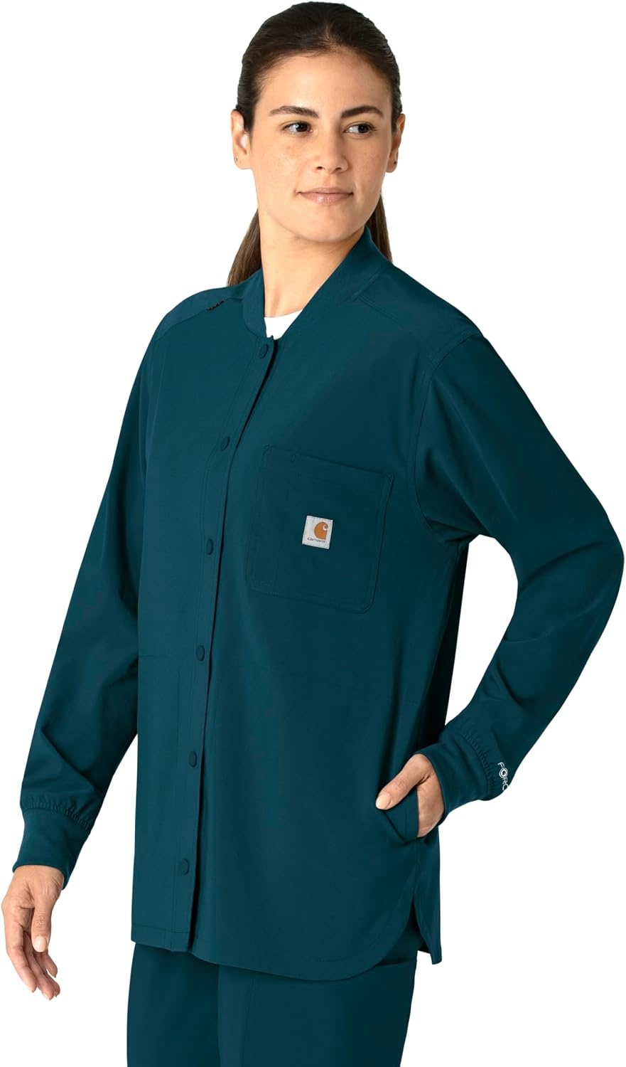 image:imageCarhartt Scrubs C81023 Womens Rugged Flex Modern Fit Bonded Fleece JaCaribbean