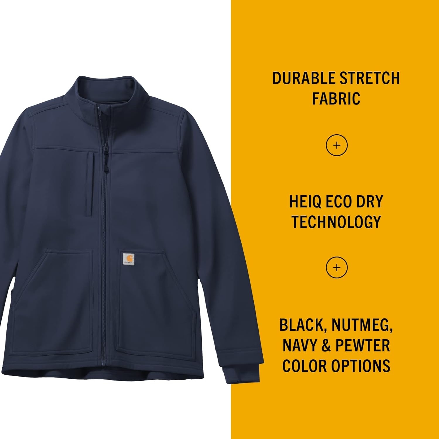 image:imageCarhartt Scrubs C81023 Womens Rugged Flex Modern Fit Bonded Fleece JaNavy