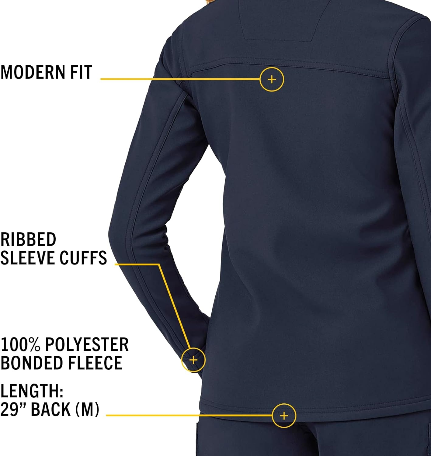 image:imageCarhartt Scrubs C81023 Womens Rugged Flex Modern Fit Bonded Fleece JaNavy