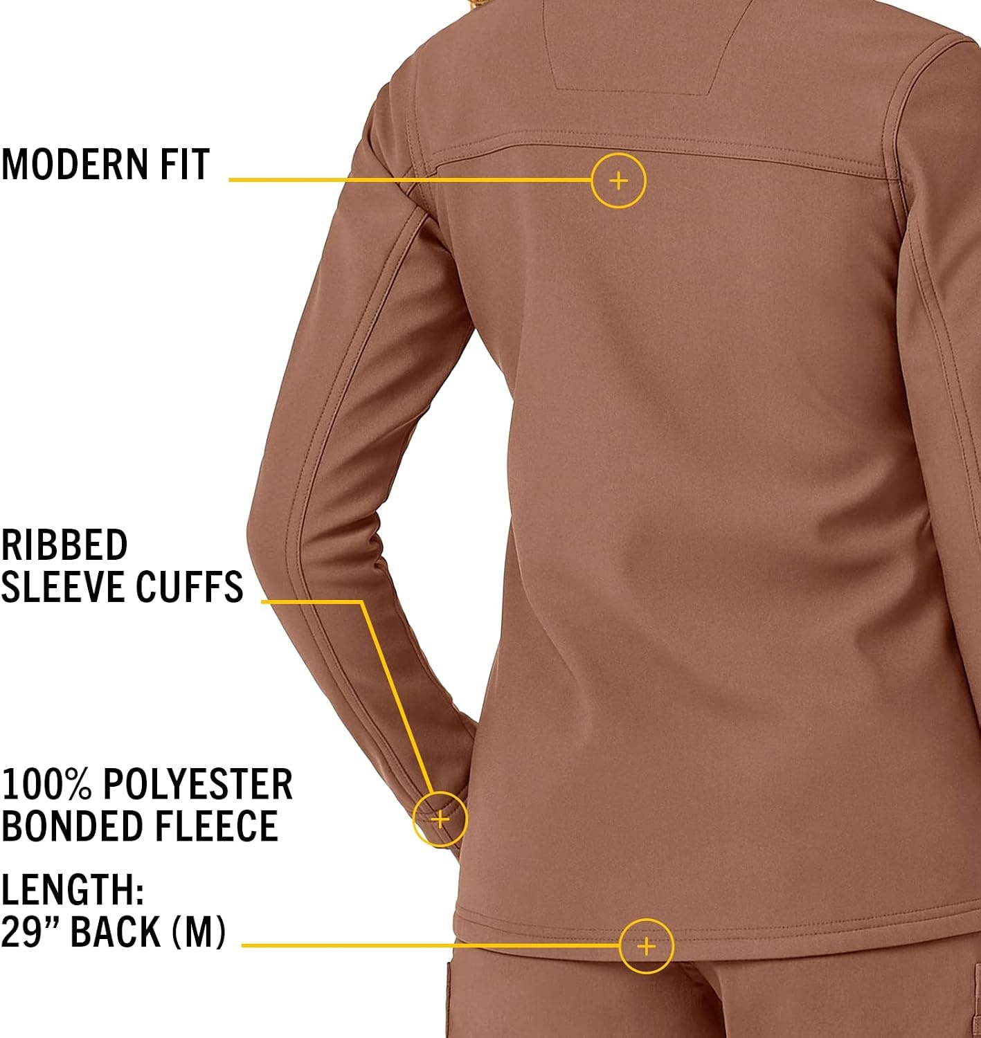 image:imageCarhartt Scrubs C81023 Womens Rugged Flex Modern Fit Bonded Fleece JaNutmeg
