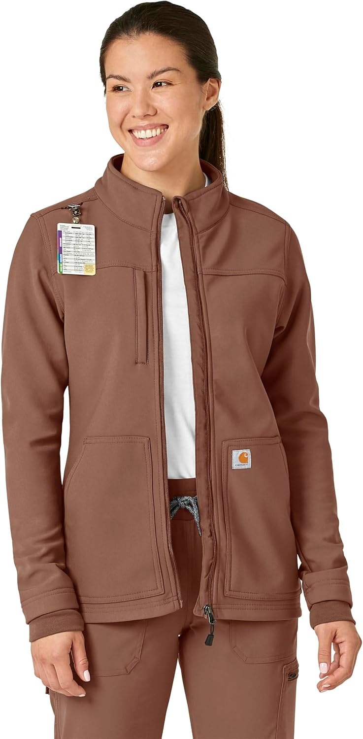 image:imageCarhartt Scrubs C81023 Womens Rugged Flex Modern Fit Bonded Fleece JaNutmeg
