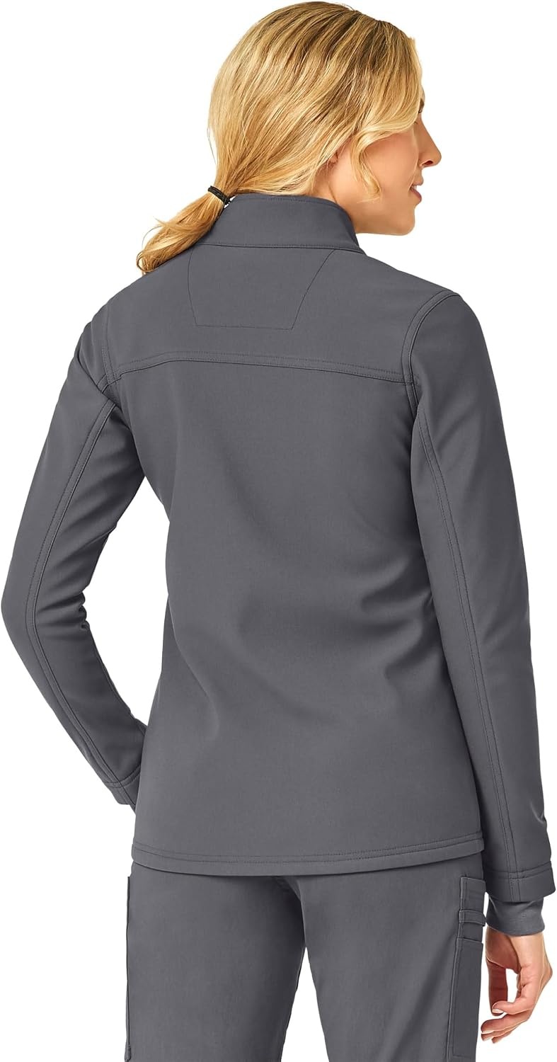 image:imageCarhartt Scrubs C81023 Womens Rugged Flex Modern Fit Bonded Fleece JaPewter