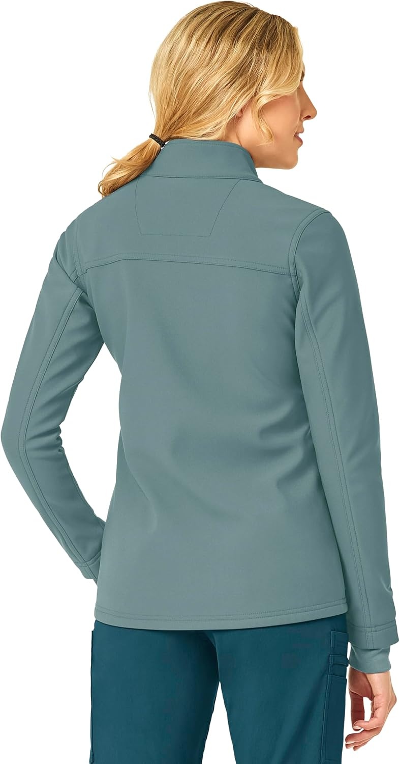 image:imageCarhartt Scrubs C81023 Womens Rugged Flex Modern Fit Bonded Fleece JaSummer Blue