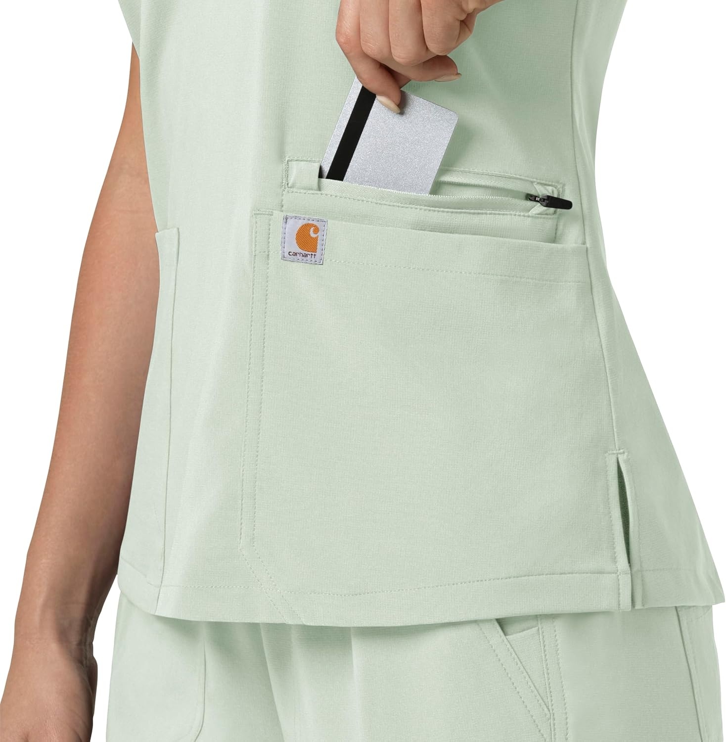 image:imageCarhartt Scrubs for Women Force CrossFlex Panel VNeck Tops with 3 PocketsBig Sky