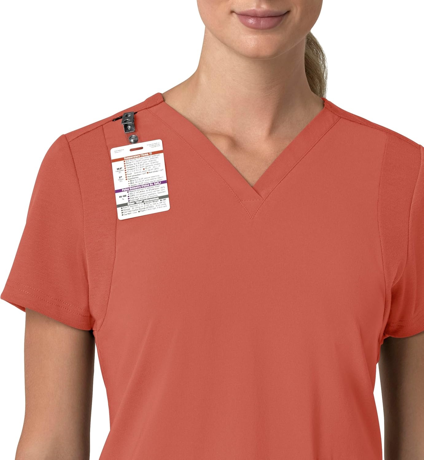 image:imageCarhartt Scrubs for Women Force CrossFlex Panel VNeck Tops with 3 PocketsDusty Cedar