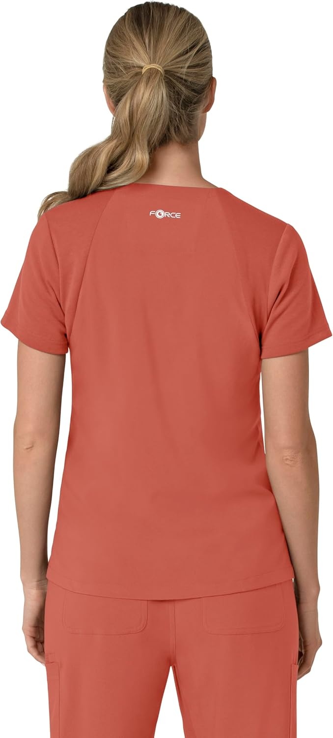 image:imageCarhartt Scrubs for Women Force CrossFlex Panel VNeck Tops with 3 PocketsDusty Cedar