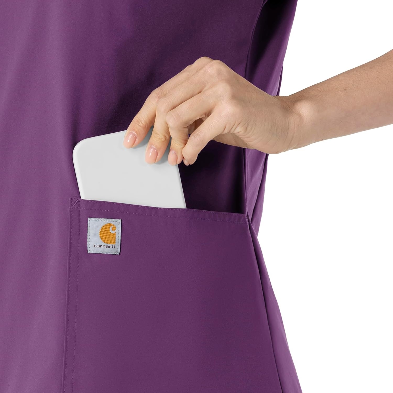 image:imageCarhartt Scrubs for Women Force CrossFlex Panel VNeck Tops with 3 PocketsEggplant