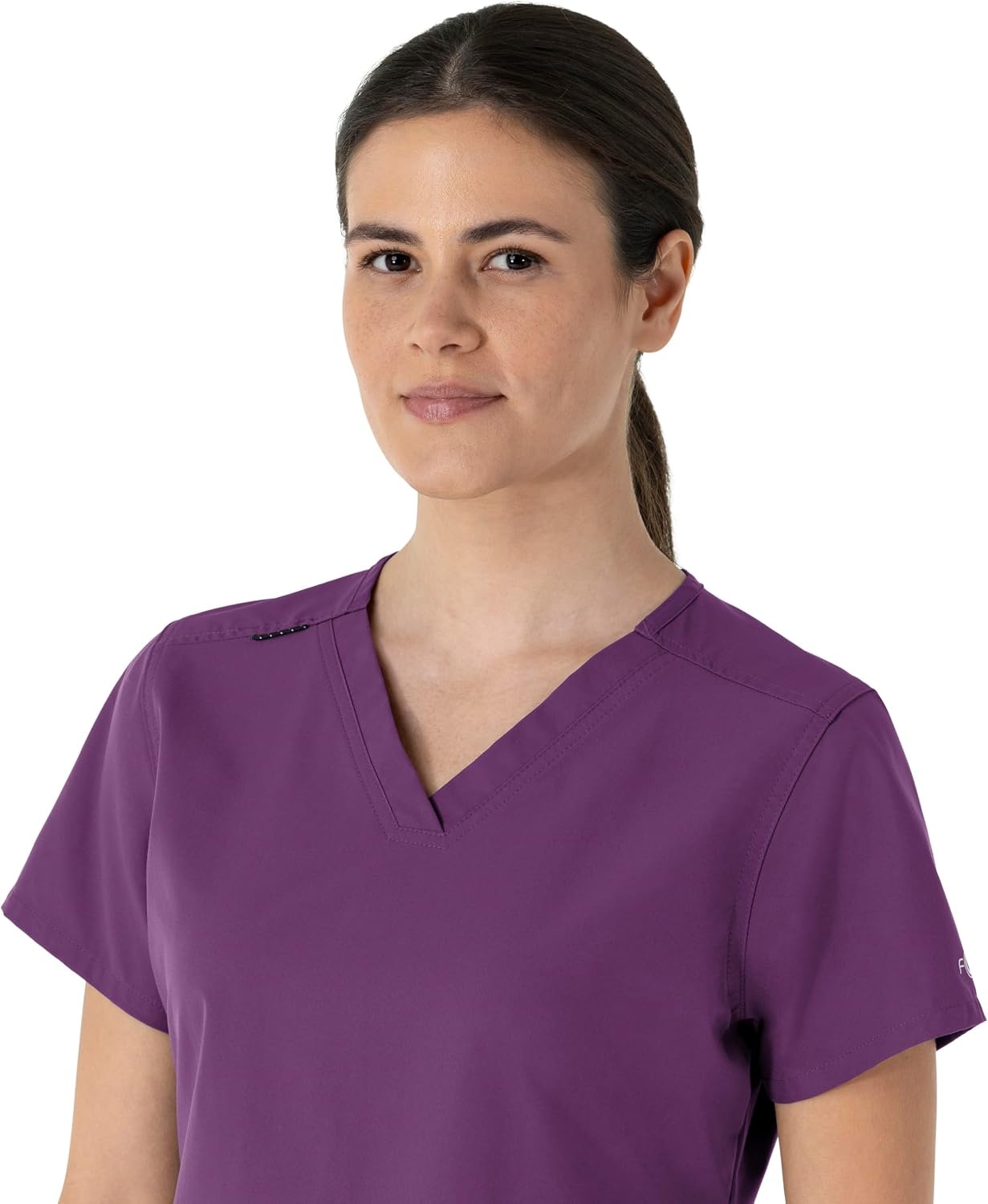 image:imageCarhartt Scrubs for Women Force CrossFlex Panel VNeck Tops with 3 PocketsEggplant