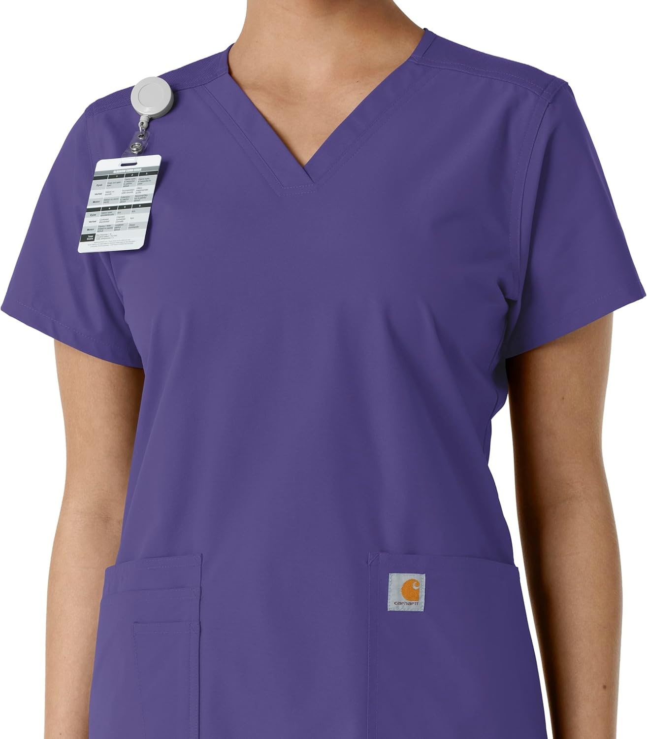 image:imageCarhartt Scrubs for Women Force CrossFlex Panel VNeck Tops with 3 PocketsGrape